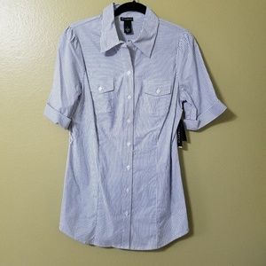 New Directions Striped Tunic Shirt Womens NEW